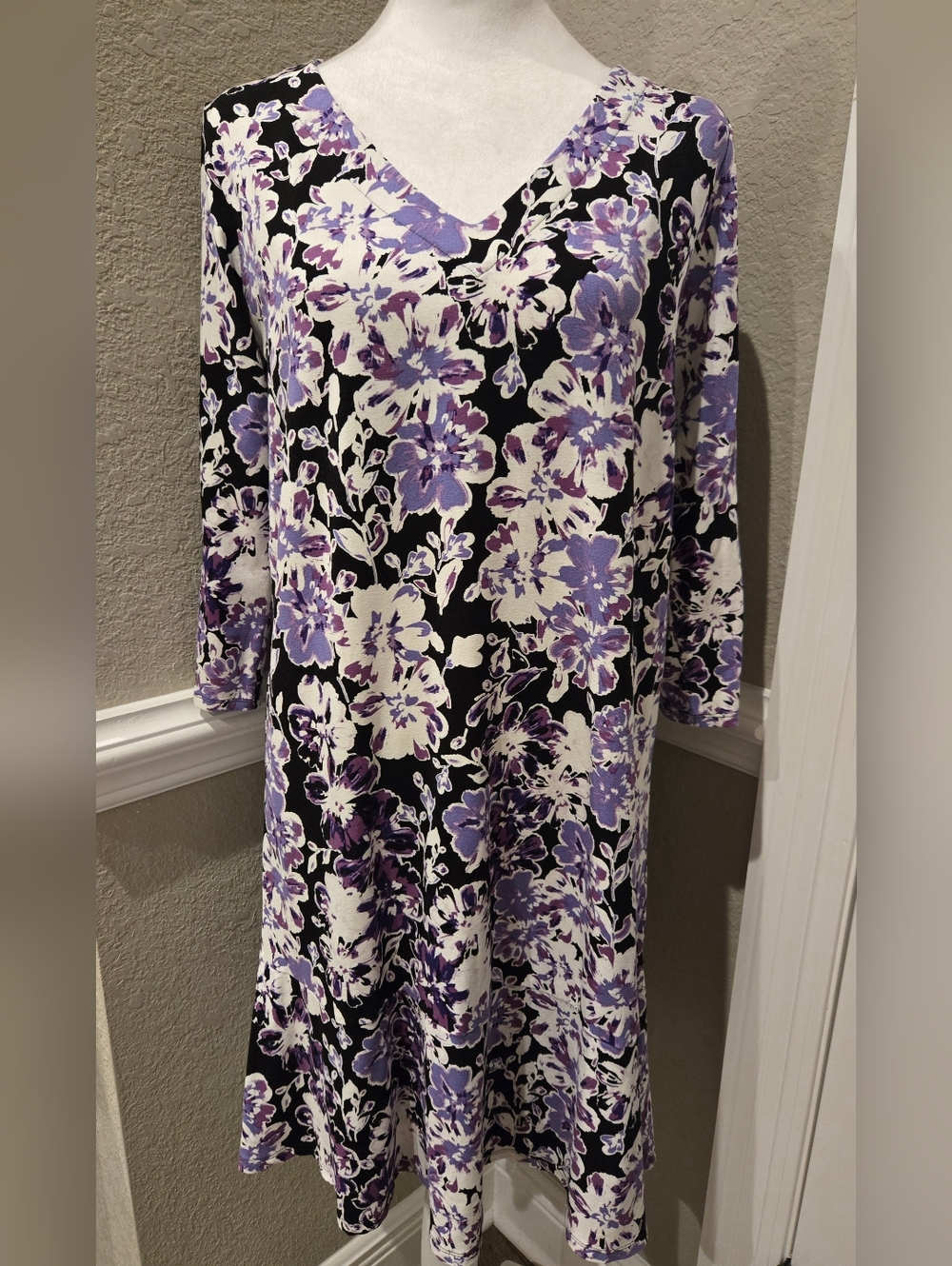 J. Jill Wearever Purple Floral Dress, Small